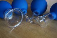 ब्लू 4 पीसी ग्लास वैक्यूम क्यूपिंग सेट थेरेपी कप फायर कपिंग किट चीनी पारंपरिक मालिश ठीक लाइनों को कम करें