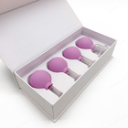 4 पीसीएस एंटी सेल्युलाईट पीवीसी ग्लास सक्शन बल्ब क्यूपिंग वैक्यूम कप अच्छी त्वचा देखभाल सेट करें