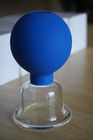 4 पीसी / सेट ब्लू वैक्यूम कपिंग कप पीवीसी हेड ग्लास सक्शन बॉडी मसाज फैमिली मेरिडियन एक्यूपंक्चर