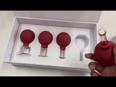 सफेद बल्ब मसाज सेट के साथ 15/25/35/55mm कपिंग सेट